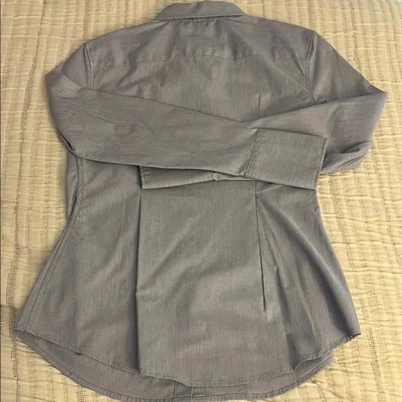 Women's Blue Dress Shirt - Picture 4 of 4